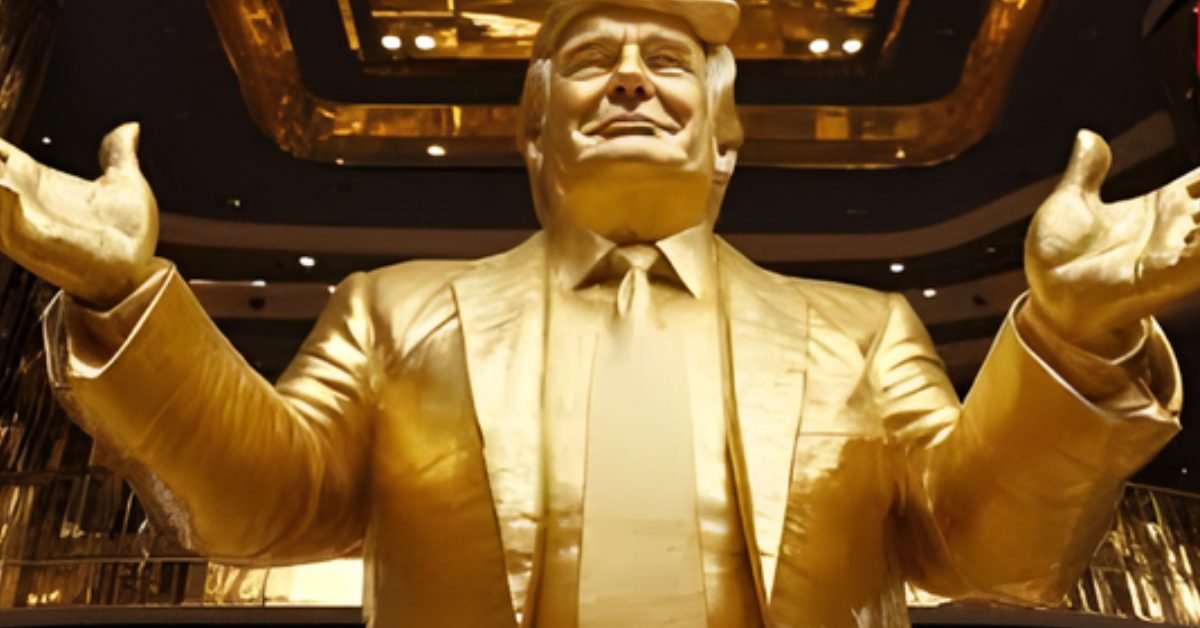 Gold Trump Statue